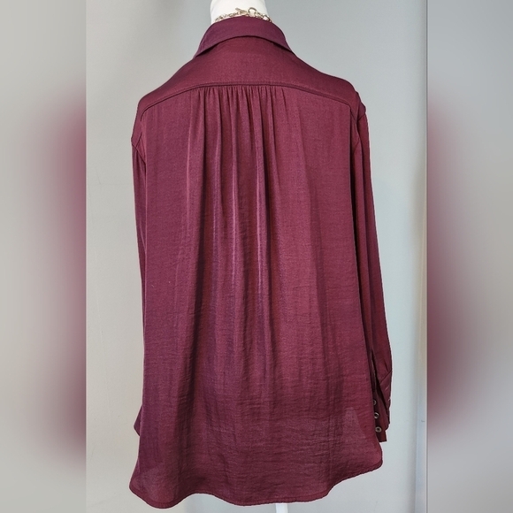 Anthropologie Long Sleeve Blouse. Burgundy. Size Small - Picture 7 of 7